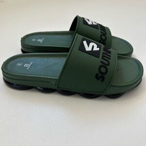 South Pole Army Green Logo Slip In Slide Sandals  Vacation Beach Mens Size 9